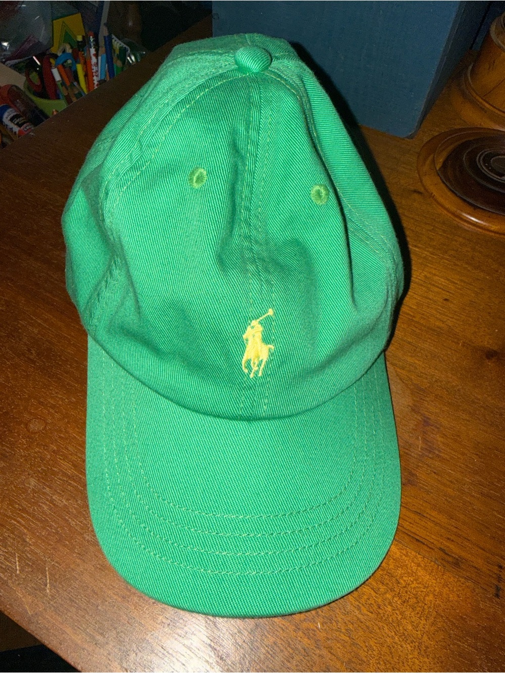 Ralph Lauren Kids Green Polo Cap with Yellow Pony Logo NWT - Picture 2 of 6